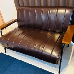 ニトリ 傷・汚れに強い合成皮革 2人用ソファ(Nシールド ステイン2KD DBR)