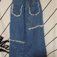 【無料　何かご購入の方】中古　ロングスカート　ジーンズ生地　フリルの画像