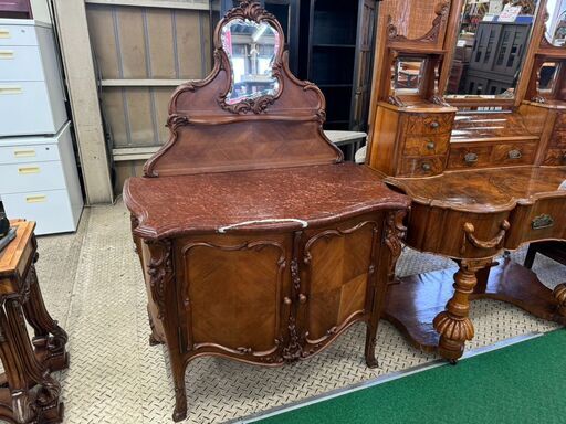 【愛品館八千代店】大理石天板　ミラーバックサイドボード