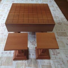 将棋盤 足つき、駒台2個のセット