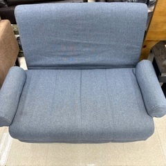 桐生店【現状品】j9-5 ソファ ソファベット 2人掛け ブルー
