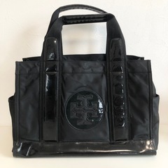 TORY BURCH トートバッグ ナイロン パテント ブラック...