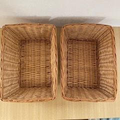 (中古)籐かご　2個セットの画像