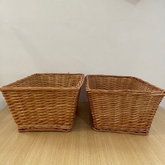 (中古)籐かご　2個セットの画像