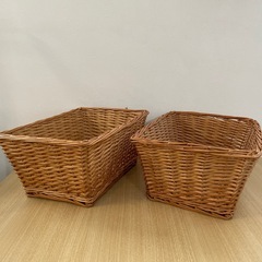 (中古)籐かご　2個セット