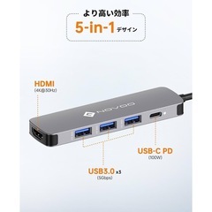 プロジェクター、HDMIタイプCハブ付きの画像