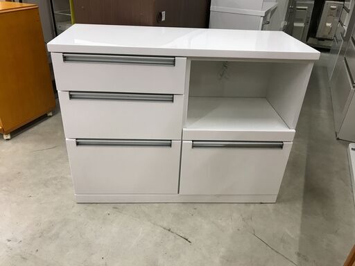 レンジボード ホワイト W(幅)105.0×D(奥行き)41.0×H(高さ)80.3cm ※クリーニング済み