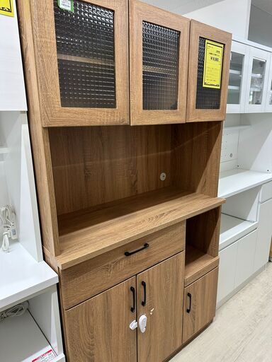 ジモティ来店特価!!　食器棚　大川家具　ナチュラル　　J-0908