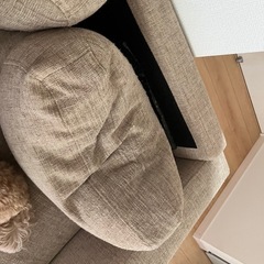 オットマン付き3人掛けソファの画像