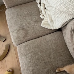 オットマン付き3人掛けソファの画像