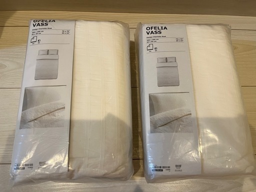 【新品未使用品】IKEA ダブル掛け布団カバー　枕カバー　2セット　ホワイト
