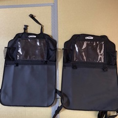 シートバックポケット 車 収納ポケット キックガード 後部座席収納バッグの画像