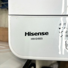 桐生店【現状品】j9-12 洗濯機 Hisense ハイセンス HW-E4503 2019年製 の画像