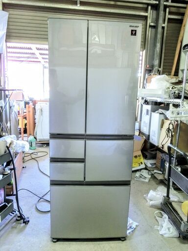 SHARP 冷凍冷蔵庫 フレンチドア 観音開き 6ドア 502L プラズマクラスター 自動製氷 SJ-F502F-S 2020年製