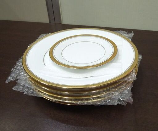 Noritake 皿 BALMORAL 4019 バルモラル 大皿5点 ソーサー1点 計6枚セット プレート 洋食器 金彩 ノリタケ 札幌市 新道東店