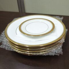 Noritake 皿 BALMORAL 4019 バルモラル 大皿5点 ソーサー1点 計6枚セット プレート 洋食器 金彩 ノリタケ 札幌市 新道東店の画像