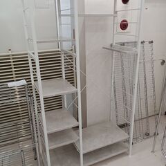 ★ジモティ割あり★  ハンガーラック ホワイト×グレー W90×...