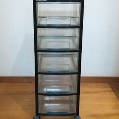 収納ボックス クリアーボックス 引出し キャスター付き 黒