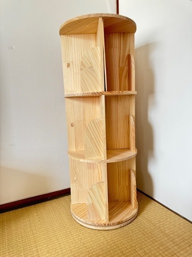 回転式 本棚 収納たっぷり