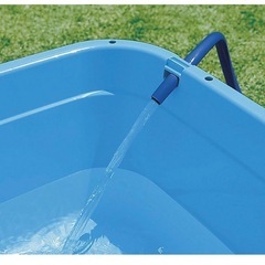 ♡新品、未使用品♡新輝合成 トンボ 角型 タライ ジャンボ 水抜き栓付き ホース穴付き 120型 120リットル ブルー 幅86.0cm×奥行66.0cm×高さ34.0cm 日本製の画像