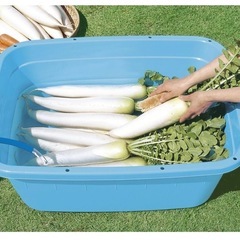 ♡新品、未使用品♡新輝合成 トンボ 角型 タライ ジャンボ 水抜き栓付き ホース穴付き 120型 120リットル ブルー 幅86.0cm×奥行66.0cm×高さ34.0cm 日本製の画像