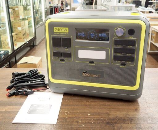 美品 FOSSiBOT F2400 グリーン 超大容量ポータブル電源 大容量2048Wh・高出力2400W 車中泊・キャンプ・防災 非常用電源