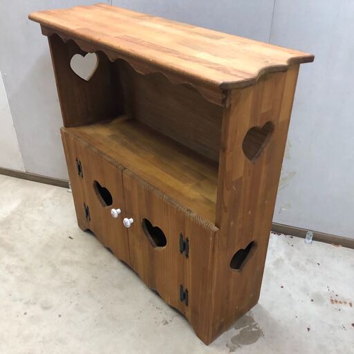 ハンドメイド ハートのカップボード カントリー家具 棚 ラック 0903-4