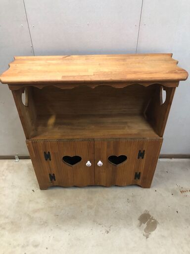 ハンドメイド　ハートのカップボード　カントリー家具 ハンドメイド ハートのカップボード カントリー家具 棚 ラック 0903-4