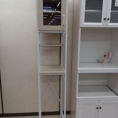 ★ジモティ割あり★  すき間収納 ホワイト×ベージュ W34.5...
