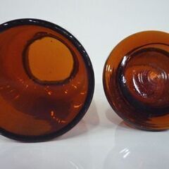 ④ 昭和レトロ 薬品瓶 高さ14.5cm 薬ビン 薬液瓶 薬瓶 保存瓶 蓋有り 飴色 実験器具 11点 アンティーク オブジェ 札幌市 新道東店の画像