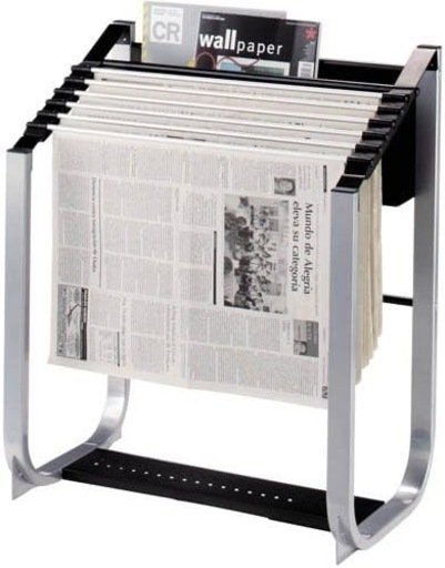 林製作所 新聞掛け MD-4 新聞ラック マガジンラック付 新聞ばさみ6本付