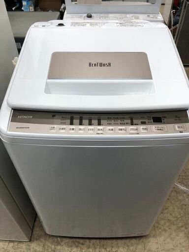 J6021　HITACHI　ヒタチ年製 8.0kg洗濯機　BW-T807　2021年製