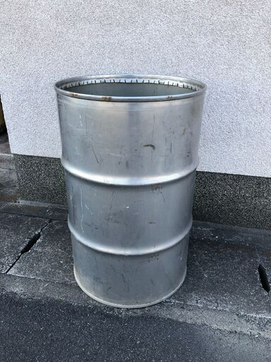 ステンレスドラム缶　200ℓ　蓋なし　在庫2つ