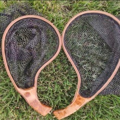ランディングネット ラバー 海釣り 釣り具 タモ網 木製フレーム 軽量の画像