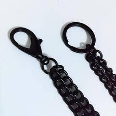 【美品】ノーブランド ウォレットチェーン ブラック ニッケル 2点セットの画像