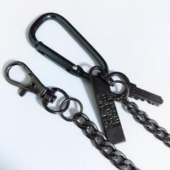 【美品】ノーブランド ウォレットチェーン ブラック ニッケル 2点セットの画像