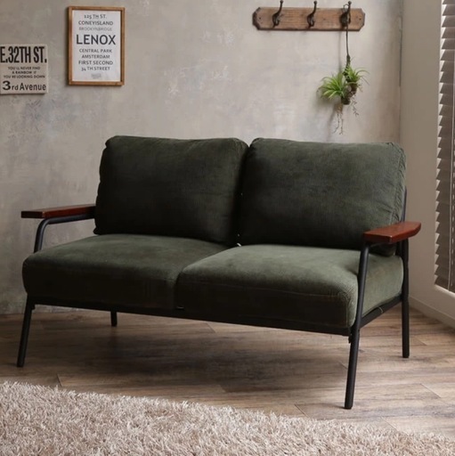 【直接引き取り限定】2人掛けコーデュロイソファ