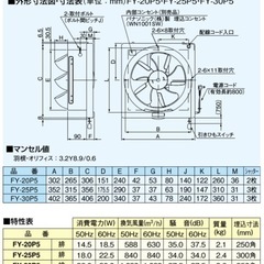 パナソニック 換気扇 羽30cm/埋込35cm FY-30P6 スタンダード形の画像