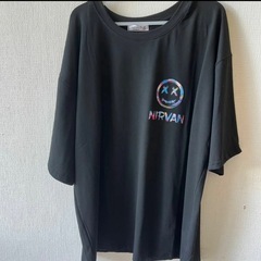 【5L】ゆったりオーバーサイズ Tシャツ 大きいサイズ　新品 若干プリント小さめ Tシャツ　ブラック　Tシャツ お値下げ中の画像