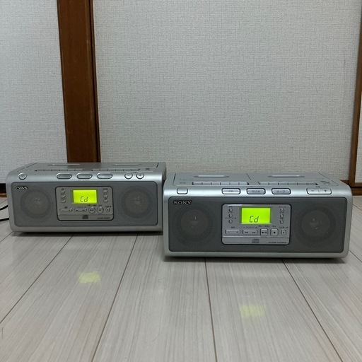 昭和レトロ/SONYラジカセ2個set/修理する前は電源は入っていました。現状品