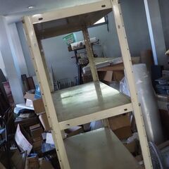 アイアンラック、棚、スチール中量棚、５段、８８x４１x１８０、ベージュ