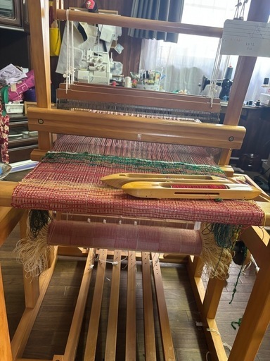 ろくろ式機織り機　4枚綜絖