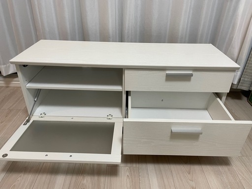幅100cm　テレビボード　木目調ホワイト