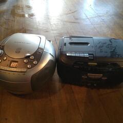 ラジカセ2台セット　中古ジャンク　電池駆動　CD テープ