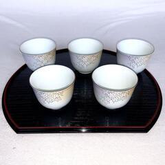 有田焼　仙茶揃　華友禅柄　5客揃　木箱入