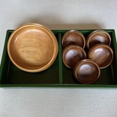 天然木　木彫卓上食器