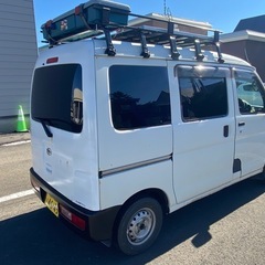 車検1年以上あり　キャンプ、釣り　ソーラーパネル搭載ハイゼットカーゴ　3AT 切替4WDの画像