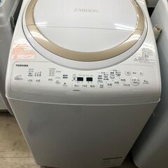 東芝 TOSHIBA 洗濯機 AW-8V8 2019年製 縦型洗濯乾燥機 ZABOON 洗濯8kg 乾燥4.5kg 高年式 グランホワイト 大容量 ファミリータイプ 低音設計 抗菌メガシャワー洗浄 温か抗菌メガシャワー洗浄 クリーニング済 堺市 石津