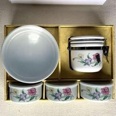 美濃焼　紫峰　食品保存容器　５点セットの画像