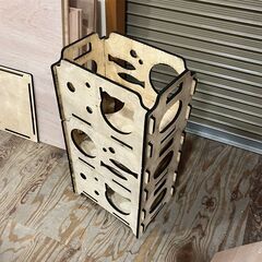 猫ボックス 道具箱 コンテナ 試作 ネジ不要 DIY 組み立て箱 3つセットの画像